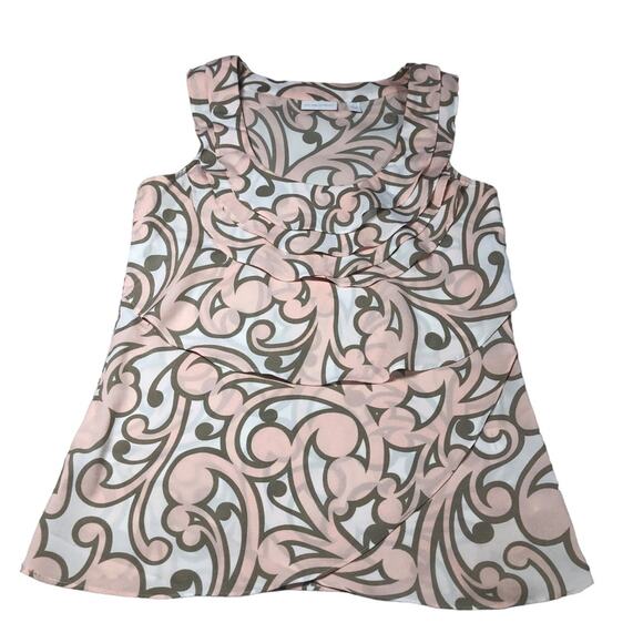 Ny & Co peach/tan ruffled tank small - Picture 1 of 8